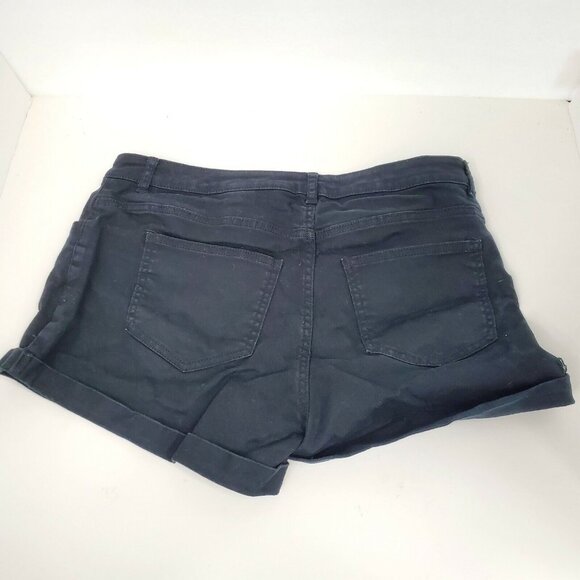H&M Womens Black Jean Shorts Denim Cuffed Size US 12 - Picture 6 of 12